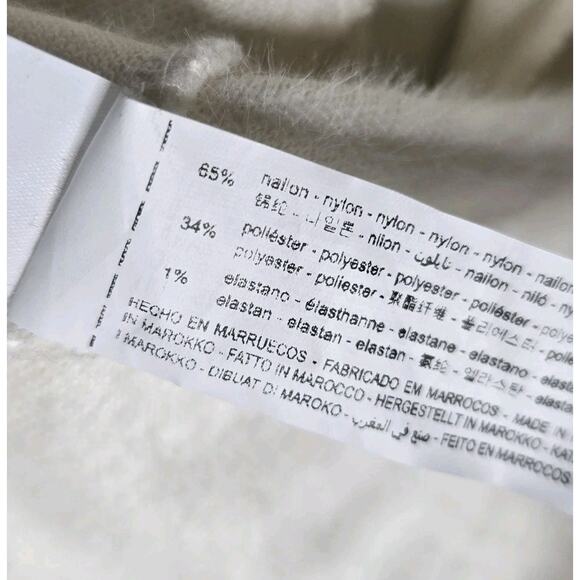 Zara Fuzzy Ivory White Tie Back Long Sleeve Crop Top Open Back New Size Large - Picture 11 of 11